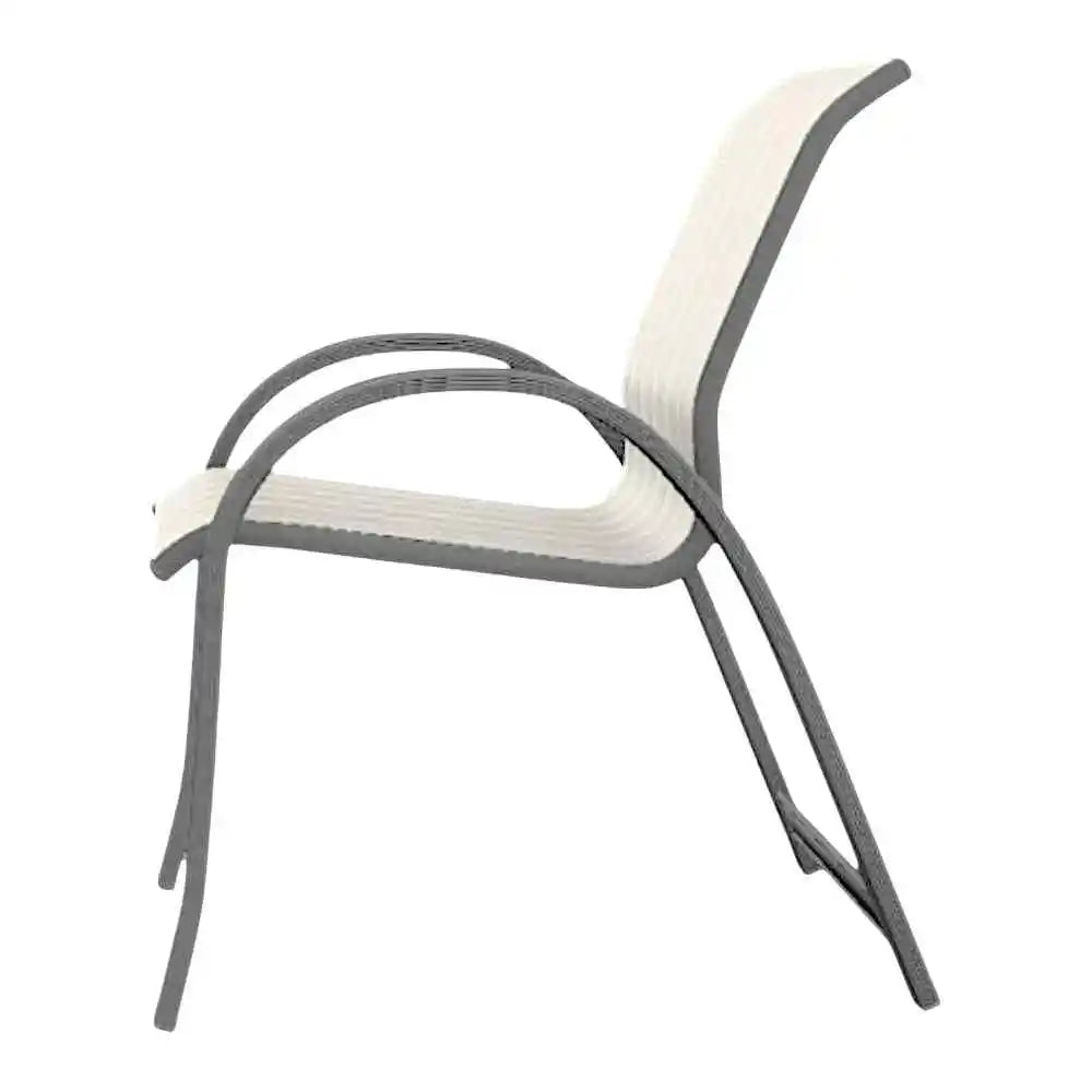 Aruba II Sling Stacking Arm Chair-Outdoor Accent Chairs-Telescope-LOOMLAN