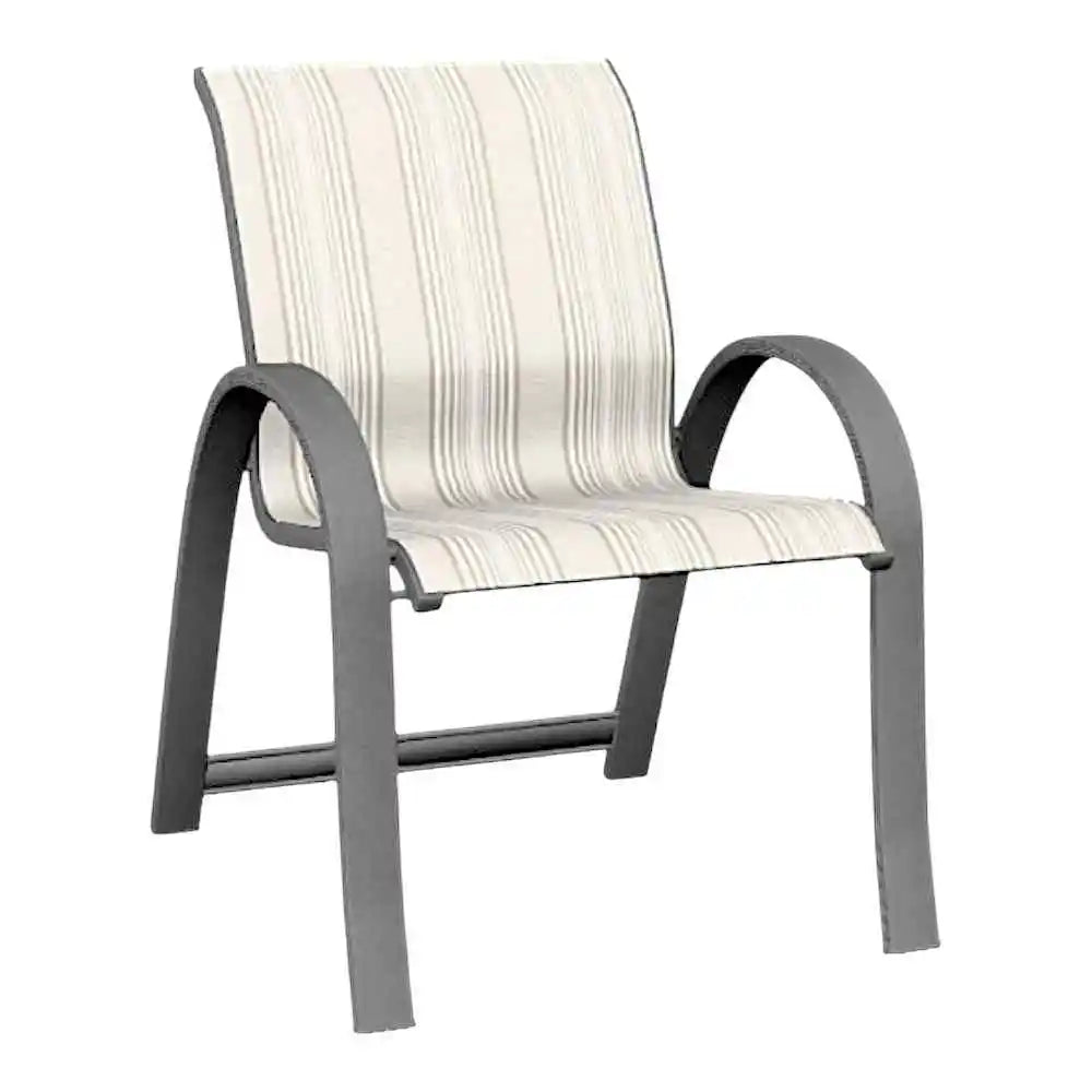 Aruba II Sling Stacking Arm Chair-Outdoor Accent Chairs-Telescope-LOOMLAN