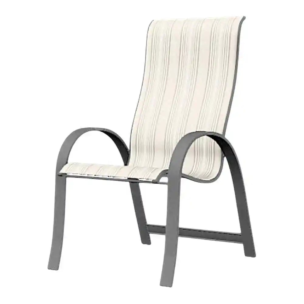 Aruba II Sling Supreme Stacking Arm Chair-Outdoor Accent Chairs-Telescope-LOOMLAN