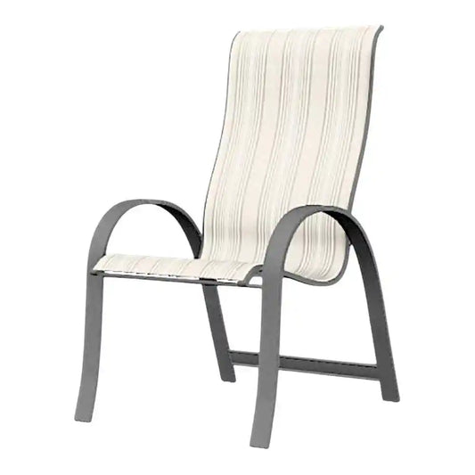 Aruba II Sling Supreme Stacking Arm Chair-Outdoor Accent Chairs-Telescope-LOOMLAN