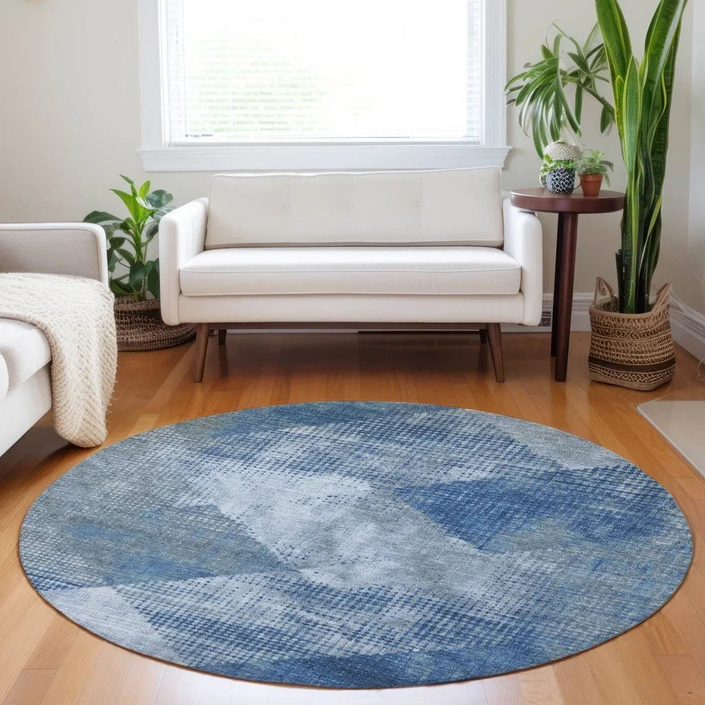 Arvaya Blue Washable Indoor-Outdoor Rug-Outdoor Rugs-LOOMLAN Rugs-LOOMLAN