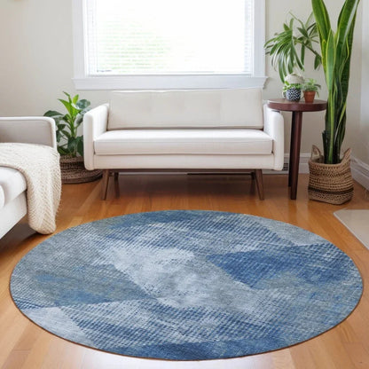 Arvaya Blue Washable Indoor-Outdoor Rug-Outdoor Rugs-LOOMLAN Rugs-LOOMLAN
