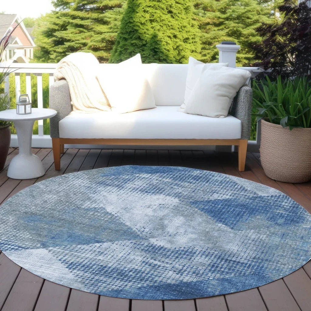 Arvaya Blue Washable Indoor-Outdoor Rug-Outdoor Rugs-LOOMLAN Rugs-LOOMLAN