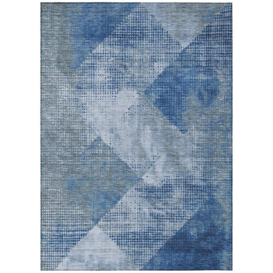 Arvaya Blue Washable Indoor-Outdoor Rug-Outdoor Rugs-LOOMLAN Rugs-2'6" x 3'10"-LOOMLAN