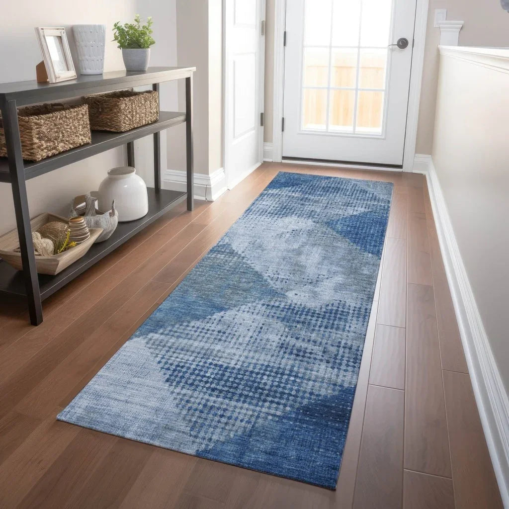 Arvaya Blue Washable Indoor-Outdoor Rug-Outdoor Rugs-LOOMLAN Rugs-LOOMLAN
