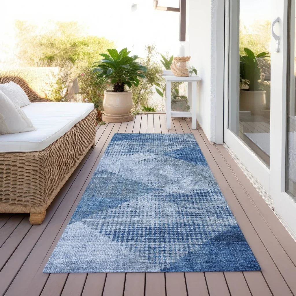 Arvaya Blue Washable Indoor-Outdoor Rug-Outdoor Rugs-LOOMLAN Rugs-LOOMLAN