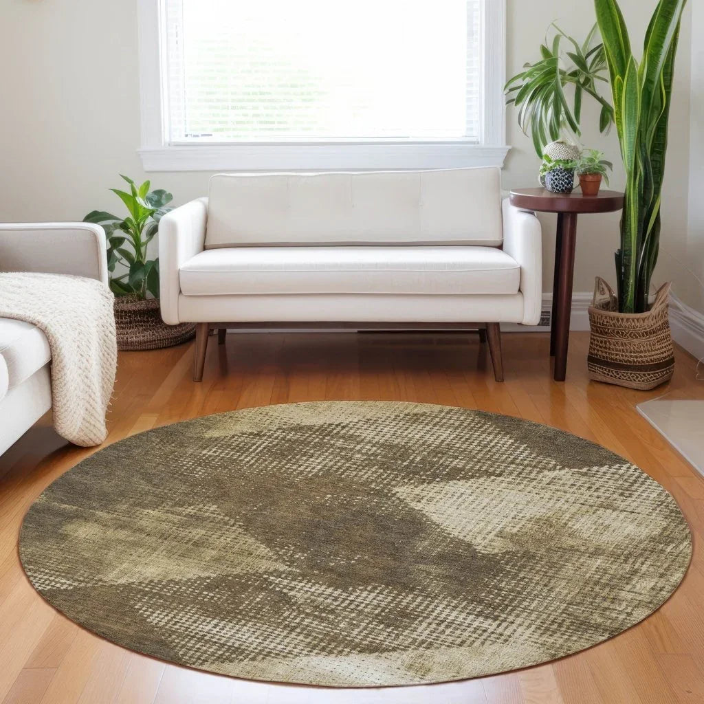 Arvaya Brown Washable Indoor-Outdoor Rug-Outdoor Rugs-LOOMLAN Rugs-LOOMLAN