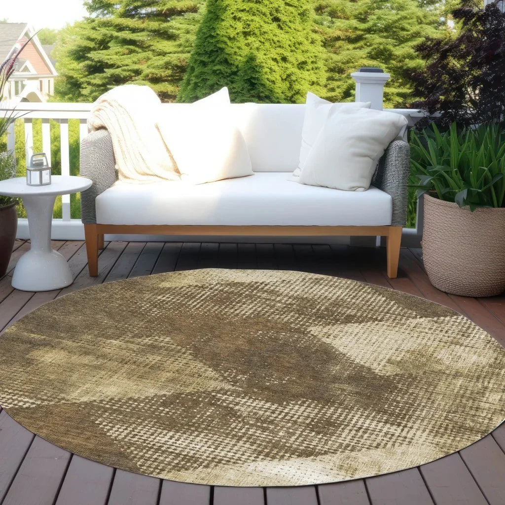 Arvaya Brown Washable Indoor-Outdoor Rug-Outdoor Rugs-LOOMLAN Rugs-LOOMLAN