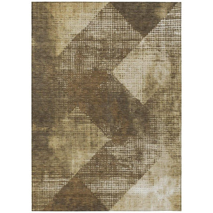 Arvaya Brown Washable Indoor-Outdoor Rug-Outdoor Rugs-LOOMLAN Rugs-2'6" x 3'10"-LOOMLAN