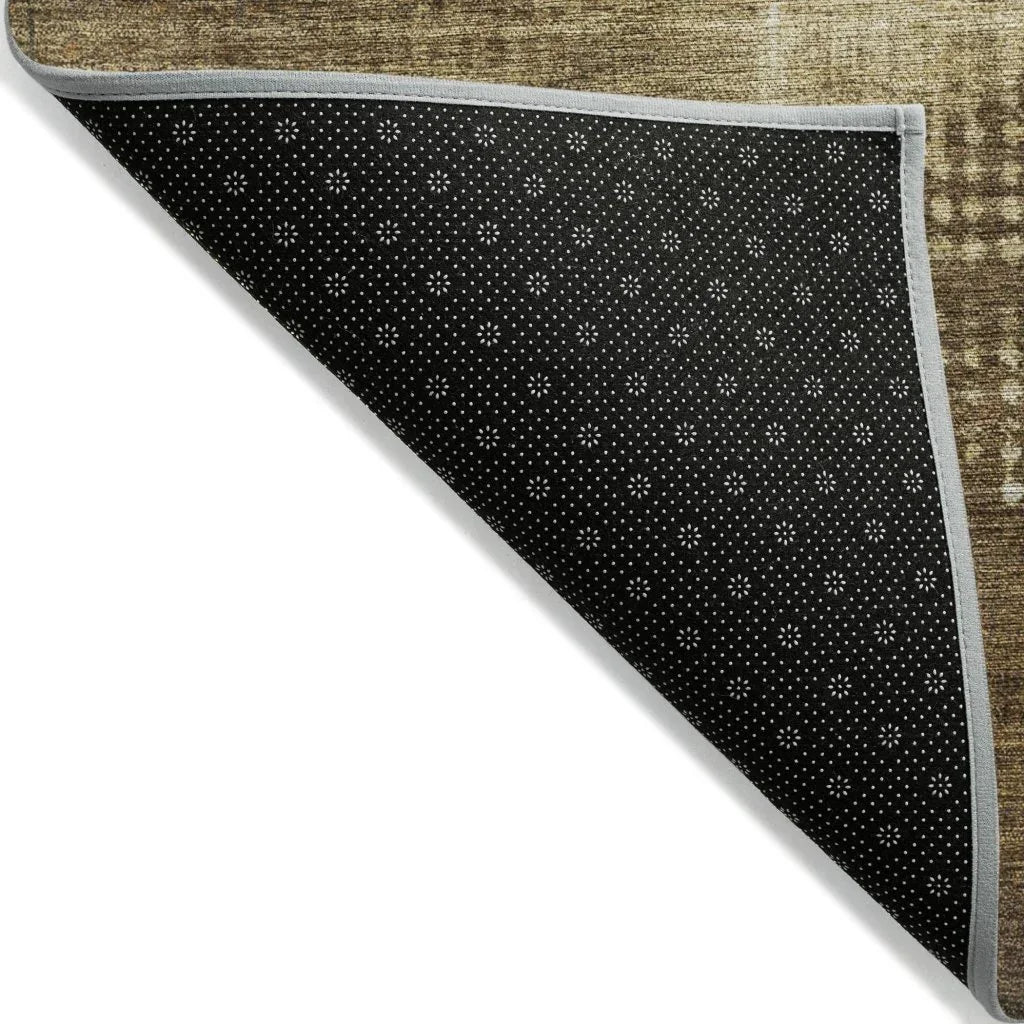 Arvaya Brown Washable Indoor-Outdoor Rug-Outdoor Rugs-LOOMLAN Rugs-LOOMLAN