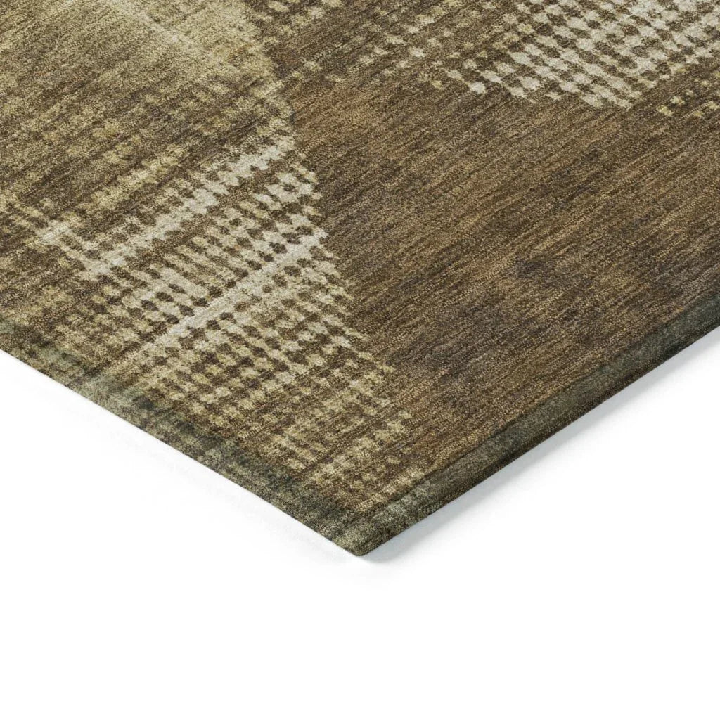 Arvaya Brown Washable Indoor-Outdoor Rug-Outdoor Rugs-LOOMLAN Rugs-LOOMLAN