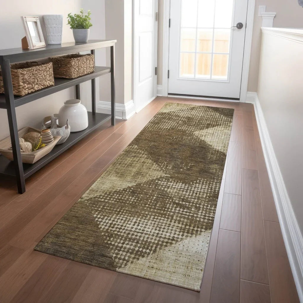 Arvaya Brown Washable Indoor-Outdoor Rug-Outdoor Rugs-LOOMLAN Rugs-LOOMLAN