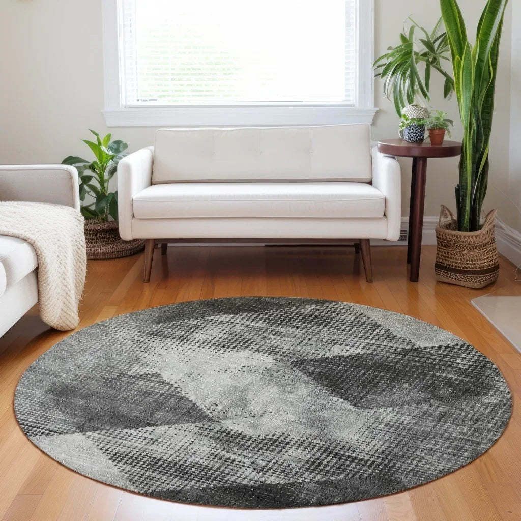 Arvaya Gray Washable Indoor-Outdoor Rug-Outdoor Rugs-LOOMLAN Rugs-LOOMLAN