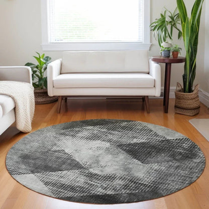 Arvaya Gray Washable Indoor-Outdoor Rug-Outdoor Rugs-LOOMLAN Rugs-LOOMLAN