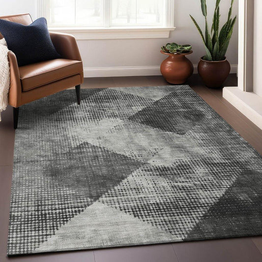 Arvaya Gray Washable Indoor-Outdoor Rug-Outdoor Rugs-LOOMLAN Rugs-LOOMLAN