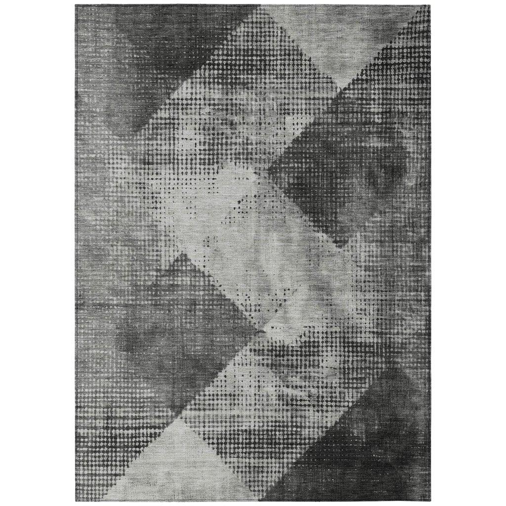 Arvaya Gray Washable Indoor-Outdoor Rug-Outdoor Rugs-LOOMLAN Rugs-2'6" x 3'10"-LOOMLAN