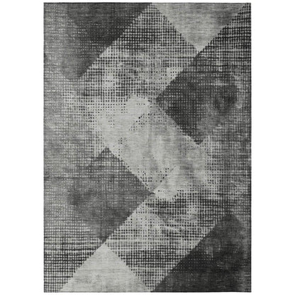 Arvaya Gray Washable Indoor-Outdoor Rug-Outdoor Rugs-LOOMLAN Rugs-2'6" x 3'10"-LOOMLAN