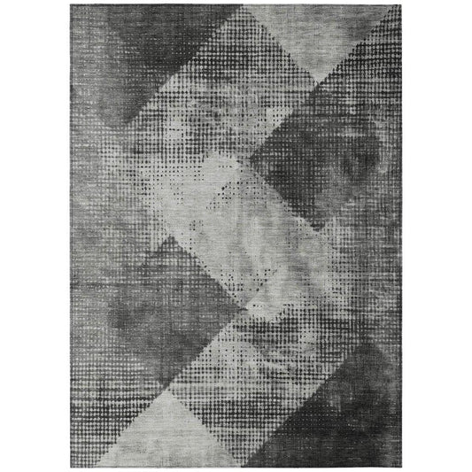 Arvaya Gray Washable Indoor-Outdoor Rug-Outdoor Rugs-LOOMLAN Rugs-2'6" x 3'10"-LOOMLAN