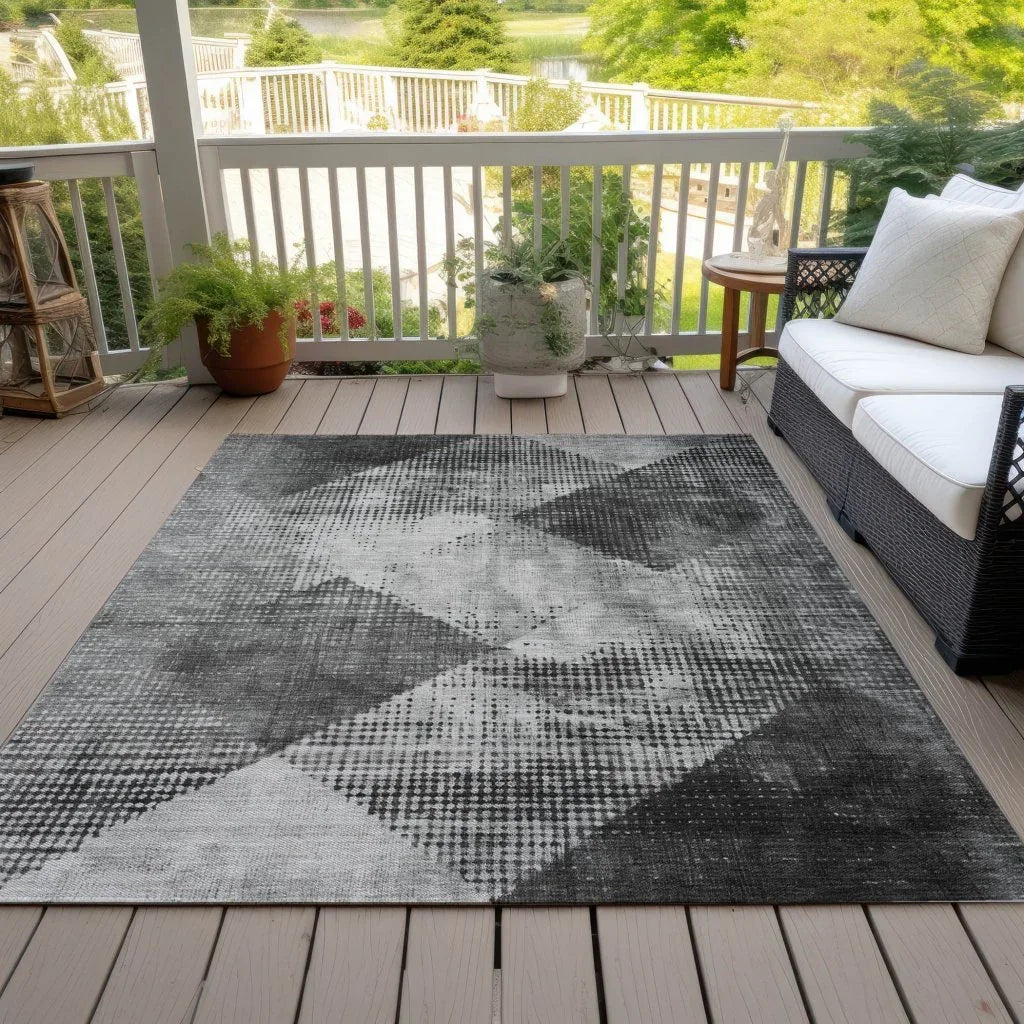 Arvaya Gray Washable Indoor-Outdoor Rug-Outdoor Rugs-LOOMLAN Rugs-LOOMLAN