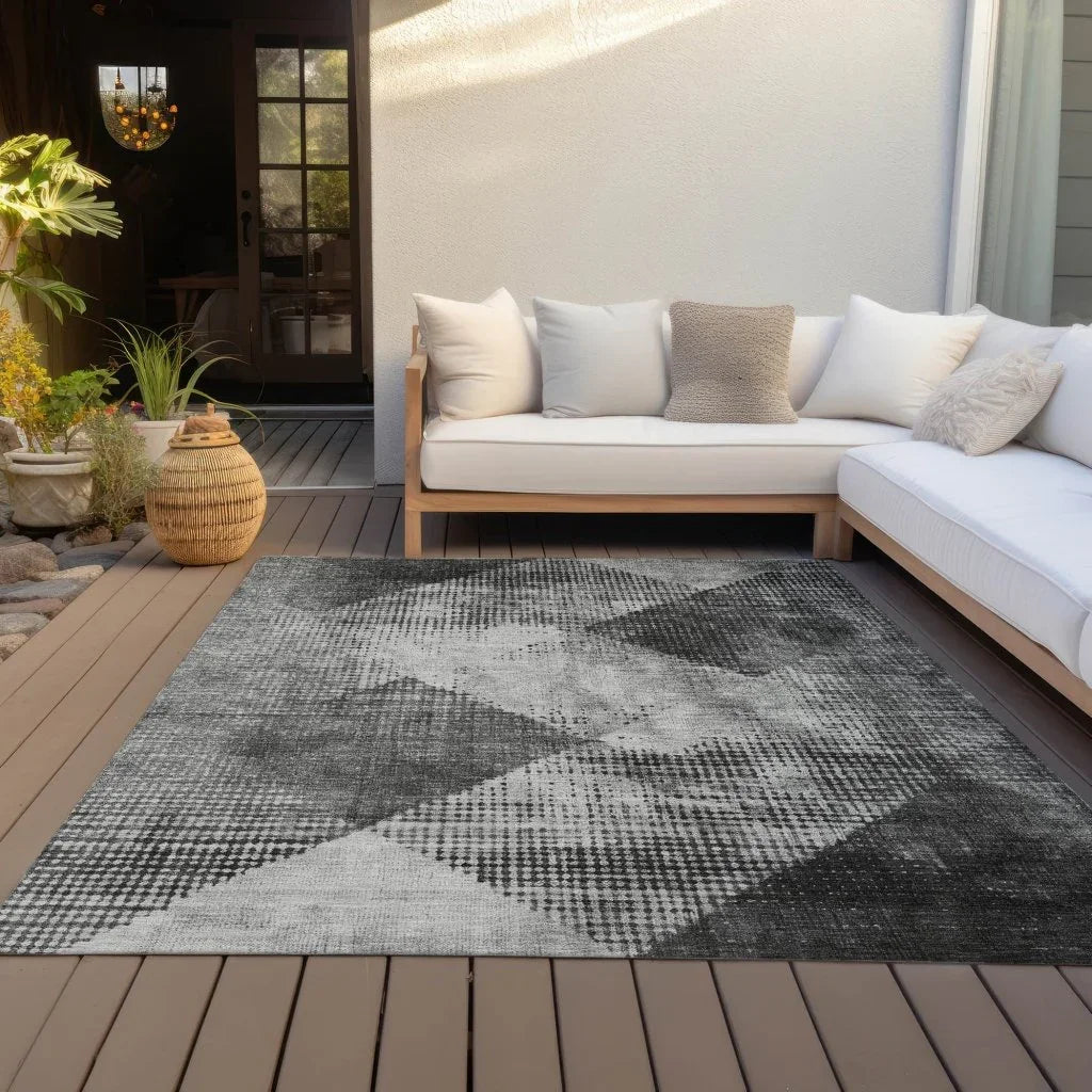 Arvaya Gray Washable Indoor-Outdoor Rug-Outdoor Rugs-LOOMLAN Rugs-LOOMLAN