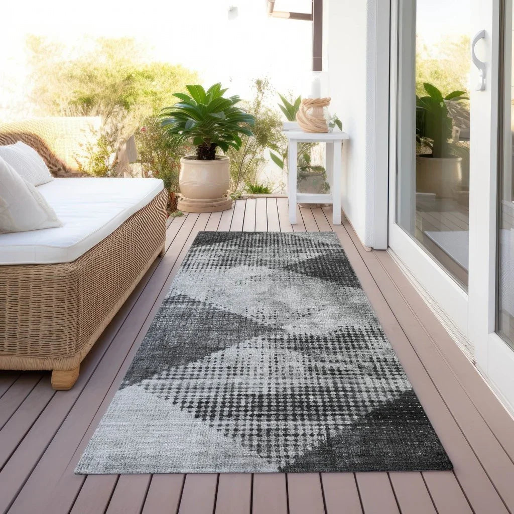 Arvaya Gray Washable Indoor-Outdoor Rug-Outdoor Rugs-LOOMLAN Rugs-LOOMLAN