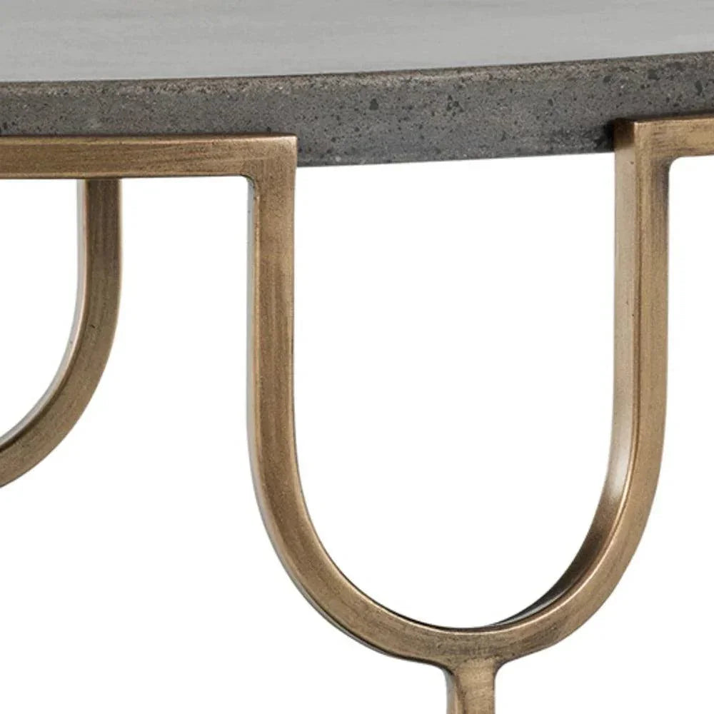 Arya Side Table Concrete Top & Antique Brass - LOOMLAN - SUNPAN - Side Tables