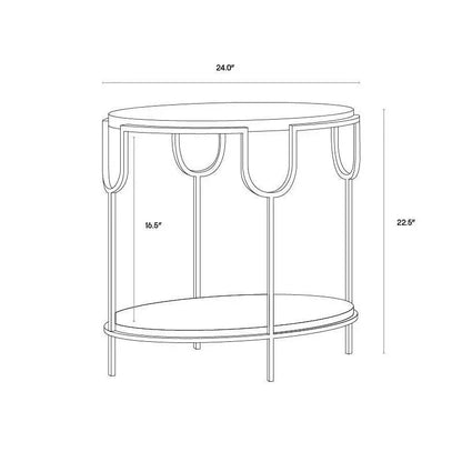 Arya Side Table Concrete Top & Antique Brass - LOOMLAN - SUNPAN - Side Tables