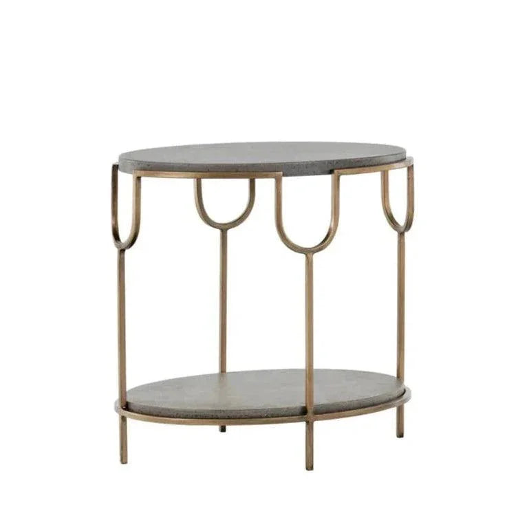 Arya Side Table Concrete Top & Antique Brass - LOOMLAN - SUNPAN - Side Tables