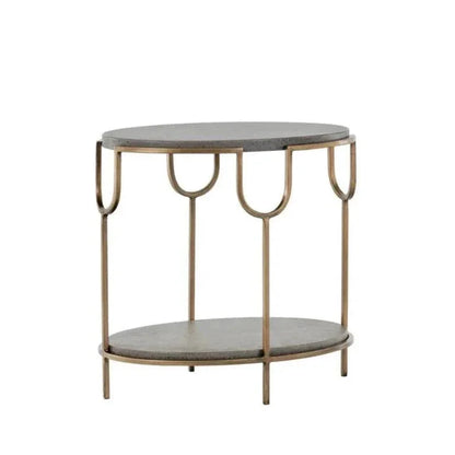 Arya Side Table Concrete Top & Antique Brass - LOOMLAN - SUNPAN - Side Tables