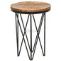 Round End Side Table Reclaimed Wood - LOOMLAN - LOOMLAN - Side Tables