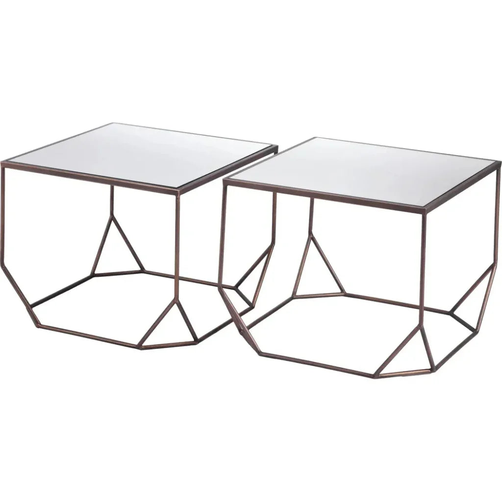 Arzon Coffee Table Set (2 - Piece) Bronze - LOOMLAN - Zuo Modern - Coffee Tables