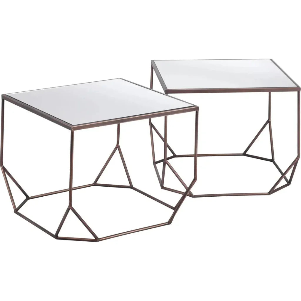 Arzon Coffee Table Set (2 - Piece) Bronze - LOOMLAN - Zuo Modern - Coffee Tables