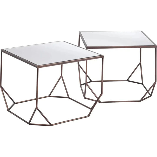 Arzon Coffee Table Set (2 - Piece) Bronze - LOOMLAN - Zuo Modern - Coffee Tables