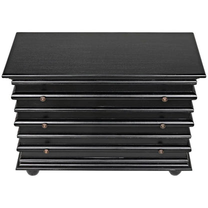 Ascona Three Drawer Wooden Chest - LOOMLAN - Noir - Chests