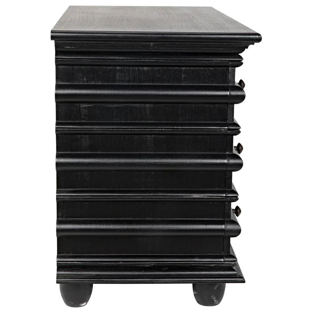 Ascona Three Drawer Wooden Chest - LOOMLAN - Noir - Chests
