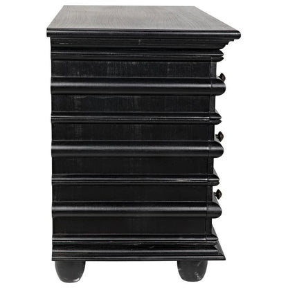 Ascona Three Drawer Wooden Chest - LOOMLAN - Noir - Chests