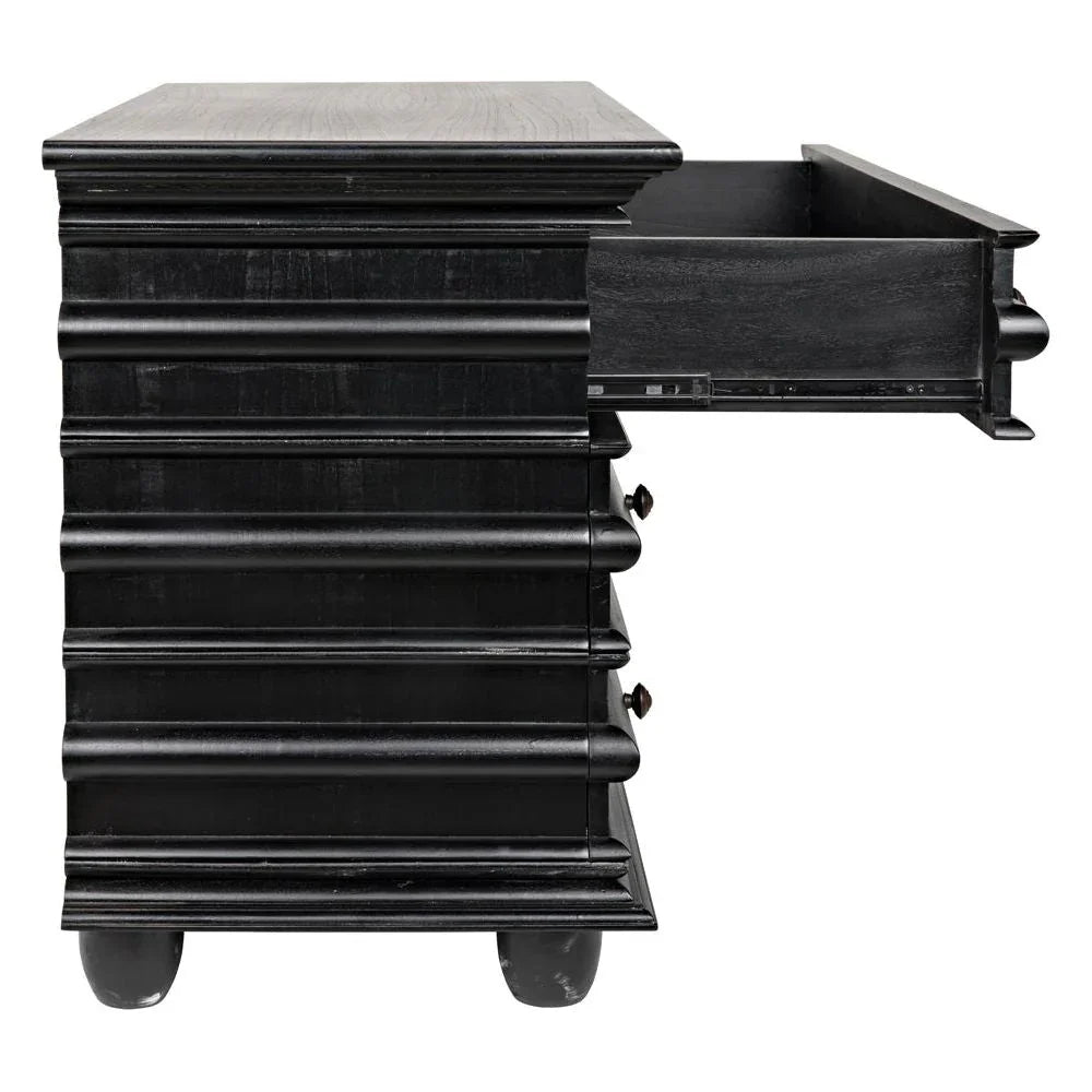 Ascona Three Drawer Wooden Chest - LOOMLAN - Noir - Chests