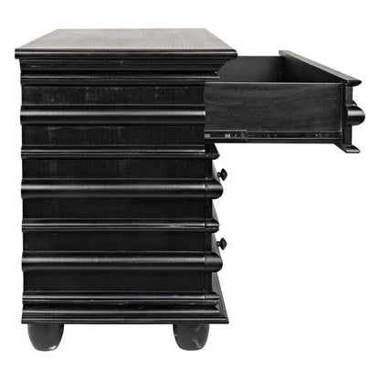 Ascona Three Drawer Wooden Chest - LOOMLAN - Noir - Chests