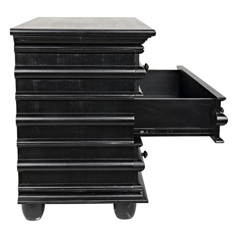 Ascona Three Drawer Wooden Chest - LOOMLAN - Noir - Chests