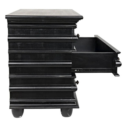Ascona Three Drawer Wooden Chest - LOOMLAN - Noir - Chests