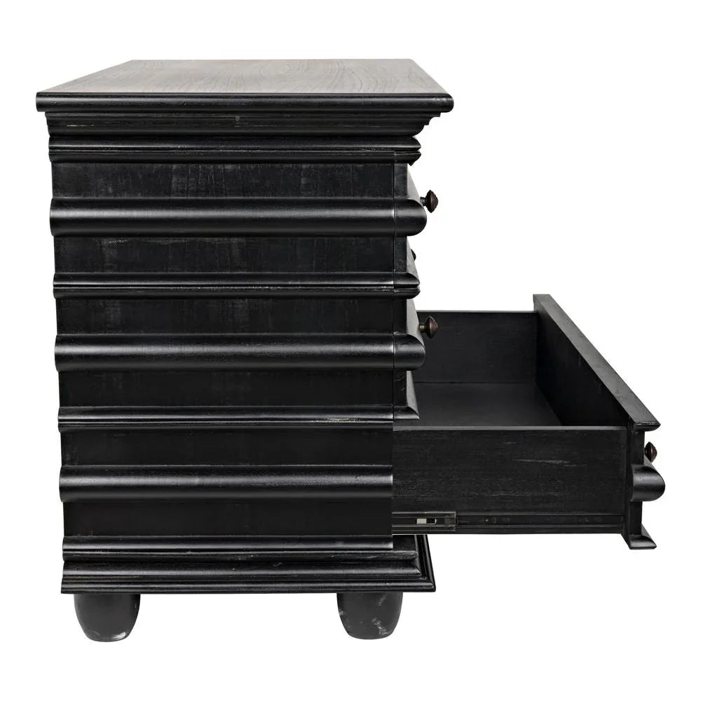 Ascona Three Drawer Wooden Chest - LOOMLAN - Noir - Chests