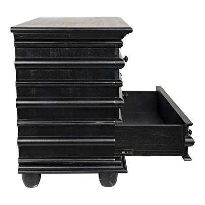 Ascona Three Drawer Wooden Chest - LOOMLAN - Noir - Chests