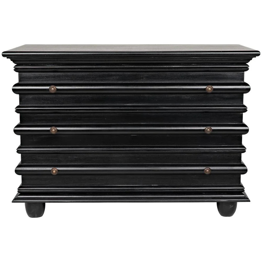 Ascona Three Drawer Wooden Chest - LOOMLAN - Noir - Chests