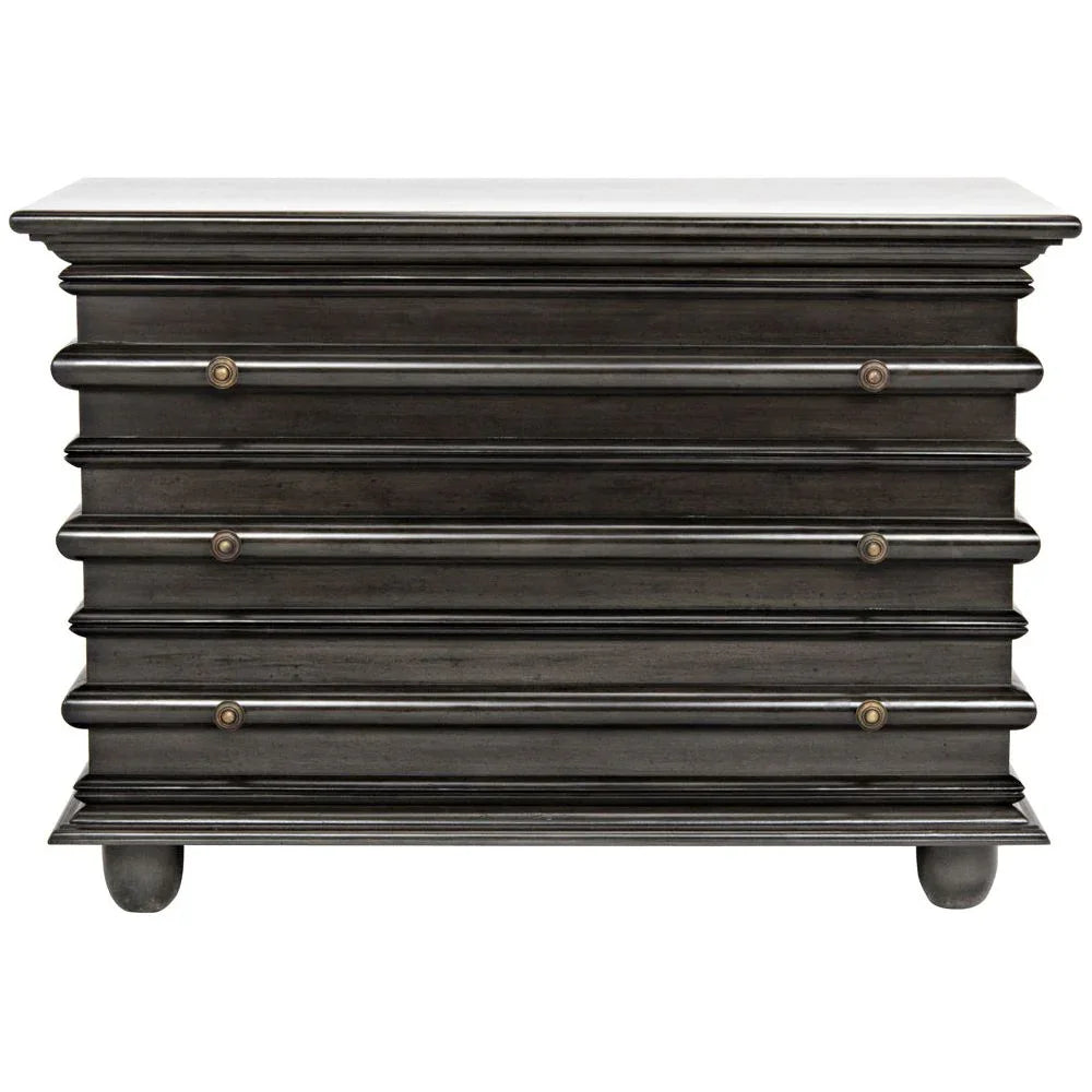 Ascona Three Drawer Wooden Chest - LOOMLAN - Noir - Chests