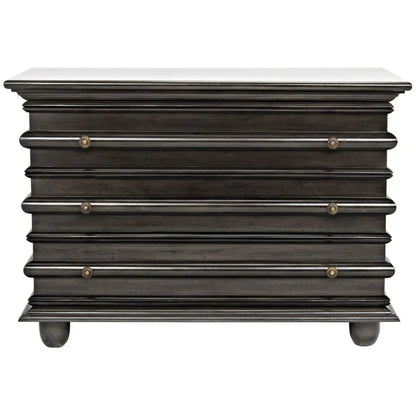 Ascona Three Drawer Wooden Chest - LOOMLAN - Noir - Chests