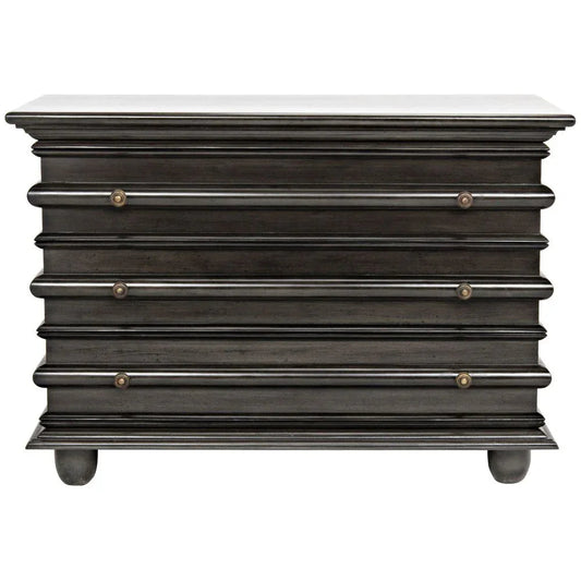 Ascona Three Drawer Wooden Chest - LOOMLAN - Noir - Chests