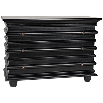 Ascona Three Drawer Wooden Chest - LOOMLAN - Noir - Chests