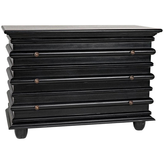Ascona Three Drawer Wooden Chest - LOOMLAN - Noir - Chests