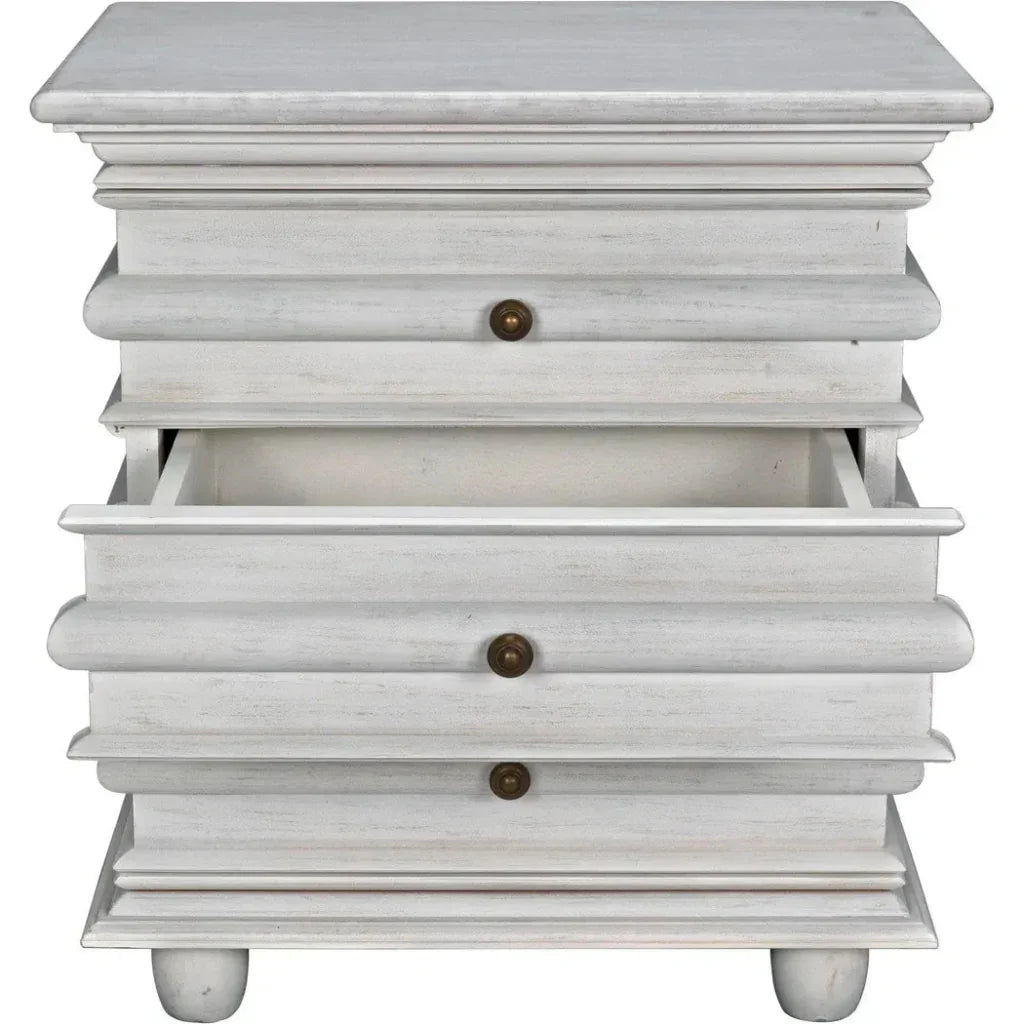 Ascona Wood Side Table With Drawers