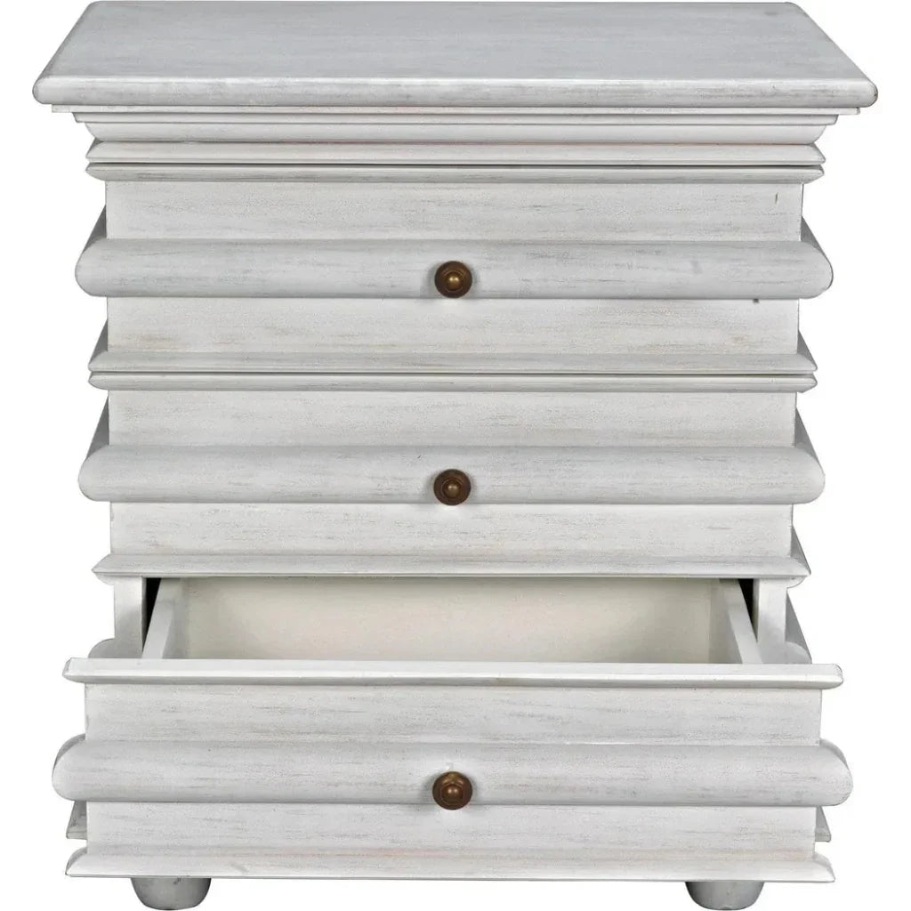 Ascona Wood Side Table With Drawers